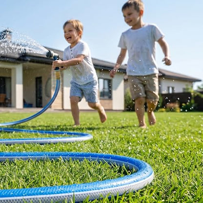 50 ft Heavy Duty 3/4” Garden Hose, Solution4Patio, Male to Female Fittings - color: Blue/White, size: 3/4 in. x 50 ft.
