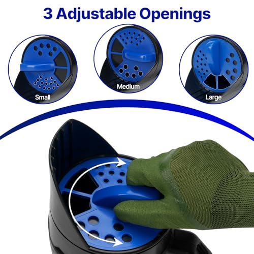 3-Adjustable-Setting Handheld Spreader, Multi-Use Lawn Spreaders for Fertilizer, Grass Seed, Salt and Ice Melt, Portable Spreader for Yard and Garden Snow Removal - Up to 80 Oz