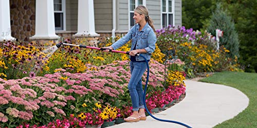 Dramm Telescoping RainSelect Rain Wand – 9 Pattern Adjustable Spray Head, One Touch Thumb Valve, Extends 34–55 Inch Aluminum Watering Wand for Garden Hose – Berry - color: Berry, size: Telescoping