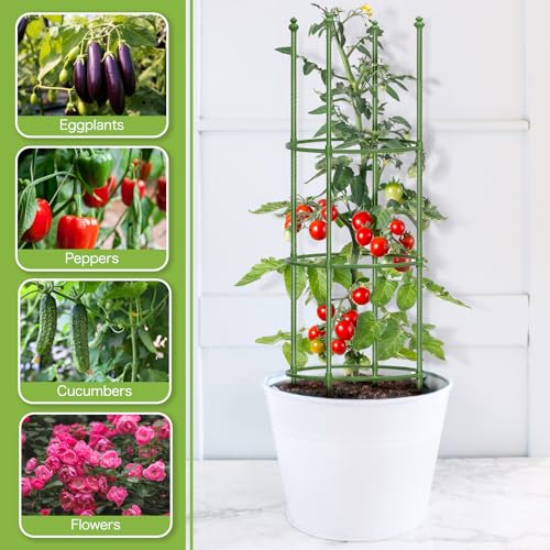 2 Pack 65 Inch Upgraded Large Tomato Cages for Garden - color: Light Green