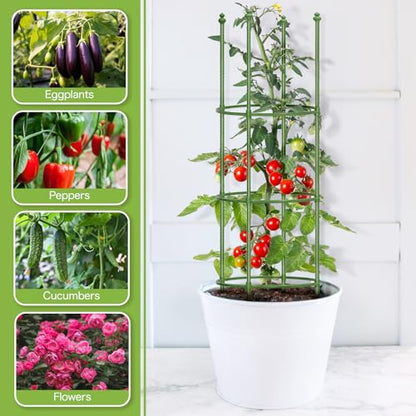 2 Pack 65 Inch Upgraded Large Tomato Cages for Garden - color: Light Green