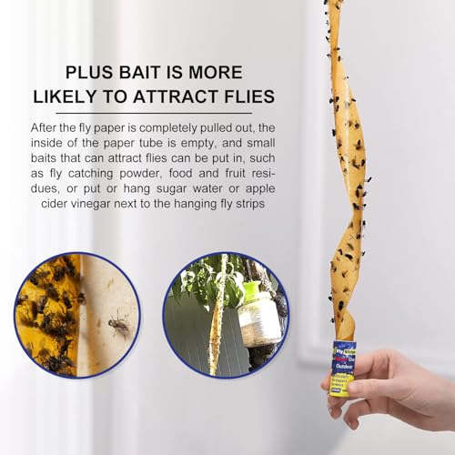40 Pcs Fly Trap Strips Indoor Outdoor, Fruit Fly Paper Tape Sticky with Pin - size: 40 pack