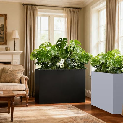 Metal Heavy Planter 32" L x 15" W x 24" H White Metal Rectangular Planter - color: White, size: 32*15*24