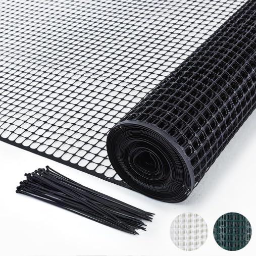 PotatoLife Black Plastic Garden Fence, Hardware Mesh, 40'' x 25' - color: Black, size: 40'' x 25'