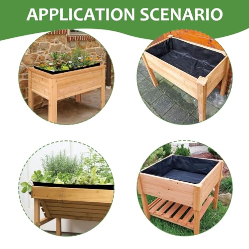 2Pcs 63X82 Inch Raised Garden Bed Liner, Non Woven Fabric Planter Box Liner - size: 63" x 83"-2pcs