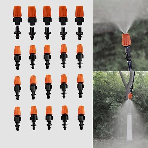 50 Pcs Drip Irrigation Spray Emitters, Adjustable Atomizing Nozzles - color: Spray Emitters