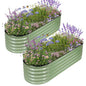 Galvanized Raised Garden Bed - 2 Pcs 6x2x1.4FT Planter Box, Green - color: Green, size: 6x2x1.4ft