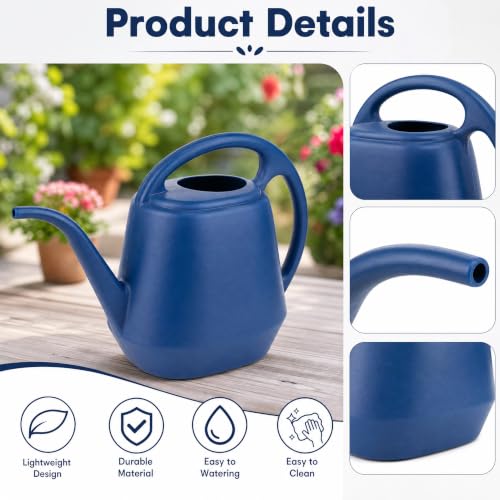 Fasmov Plastic Watering Can, Blue, 1-Gallon