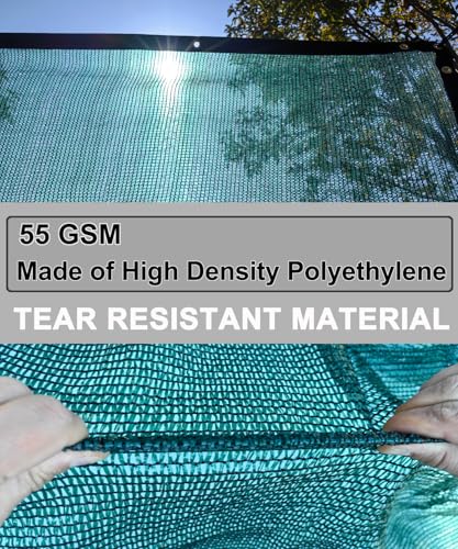 E.share 40% Green Shade Cloth, 6ft x 20ft Sun Shade Netting with Grommets - size: 40%-6 FT x 20 FT