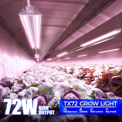 Barrina TX72 4FT LED Grow Light, 72W(500W Equivalent), Full Spectrum - color: Purple, size: 4FT-72W-1P
