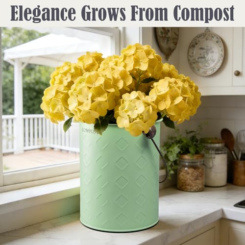 AOSION Countertop Compost Bin Kitchen,Odorless Indoor Compost Bin with Lid - color: Green