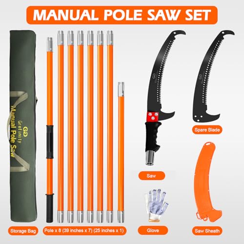 Manual Pole Saw, 27 Ft Tree Pruner