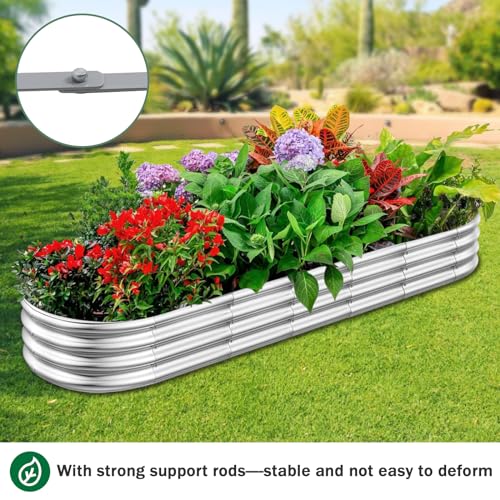 RAYKEEP 2 Pack 8x4x1ft Galvanized Raised Garden Bed, Silver - color: 2pcs, size: 8x2x1ft(2pcs)