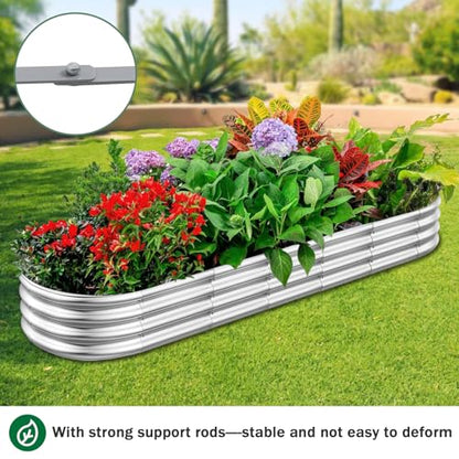 RAYKEEP 2 Pack 8x4x1ft Galvanized Raised Garden Bed, Silver - color: 2pcs, size: 8x2x1ft(2pcs)
