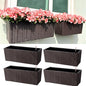 LaLaGreen Wall Planters Outdoor (20in, 4 Pack) Hanging Window Flower Boxes - color: Brown X 4