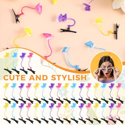 30 Pcs Bean Sprout Hair Clips Plant Styles,Butterfly - style: Butterfly