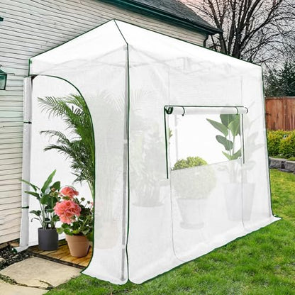 EAGLE PEAK 10x5 Easy Setup Pop Up Greenhouse, Lean-to Design, Clear/White - color: Clear/White, size: 10x5