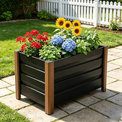 GarveeTech 24"x16"x18" Raised Garden Bed, Alloy Planter Bed