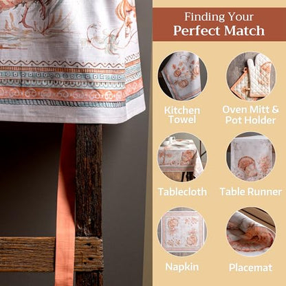 Maison d' Hermine Aprons for women with Pocket 100% Cotton (27.50"x31.50") - color: 147 - Giving Thanks
