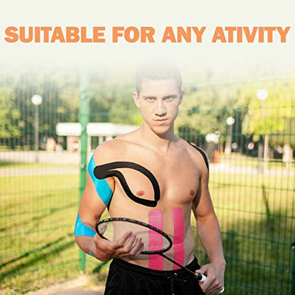 OK TAPE Kinesiology Tape (2 Pack) Latex Free Cotton Uncut 2in x 16.4ft - color: Pink, size: 2 Rolls