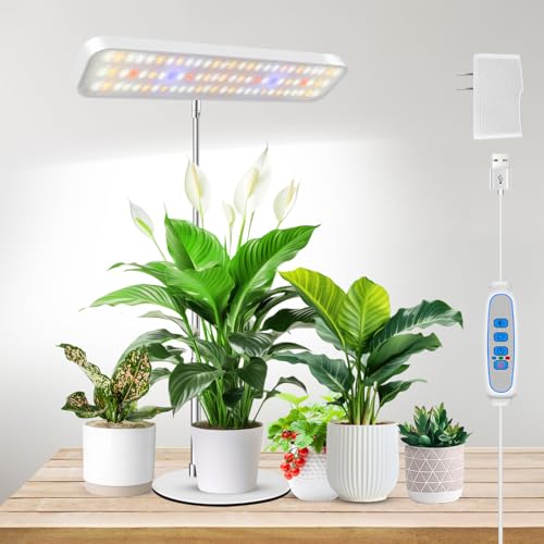 Aumtrly Plant Lights for Indoor Growing, 26 Inch White Grow Light with Base - size: 1 Pack/white