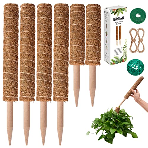 Eibikdi Moss Pole 68in for Plants Monstera 6pcs - size: 6 Packs
