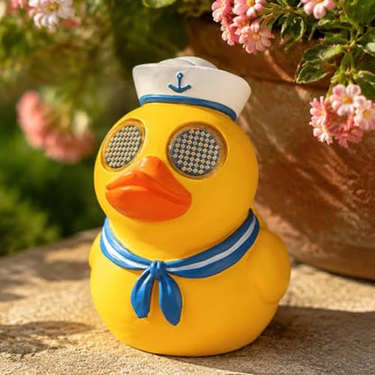 Solar Garden Duck Statue,Animated Moving LED Eyes Outdoor Decor - style: Coastal