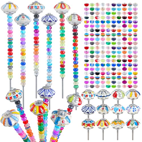 Tigeen 236 Pcs Garden Stake DIY Fairy Wand Plant Stake, Mushroom&Pumpkin - style: Mushroom and Pumpkin