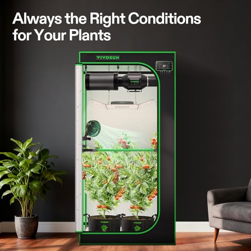 VIVOSUN 3x3 Smart PRO Grow Tent Kit WiFi Automatic Control Grow System - size: Plus 36"x36"x72"