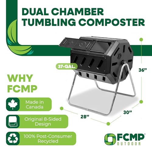 FCMP Outdoor IM4000 Dual Chamber Tumbling Composter (37 Gallon) - size: 37 gallon