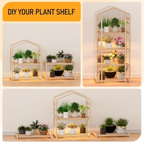SPECILITE 4 Tiers Adjustable Indoor Mini Greenhouse with Grow Lights