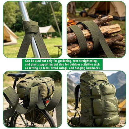 1 Roll 65.6 Feet Tree Tie for Plant Support Garden Strap 1 Inch Width Staking and Guying Material 1,800 Lbs Strength (Army Green) - color: Army Green