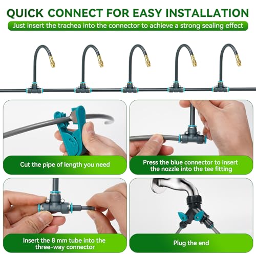 360°Adjustable Drip Irrigation System,100FT Irrigation System for Garden - size: 100FT