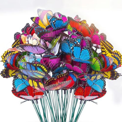 VGOODALL 50PCS Butterfly Garden Decorations, 11.5 Inch Plastic Butterfly - style: Multicolor