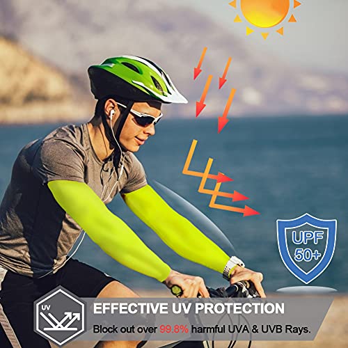 beister UV Protection Arm Sleeves for Men & Women, UPF 61+ Cooling Cover - color: Green, size: Medium
