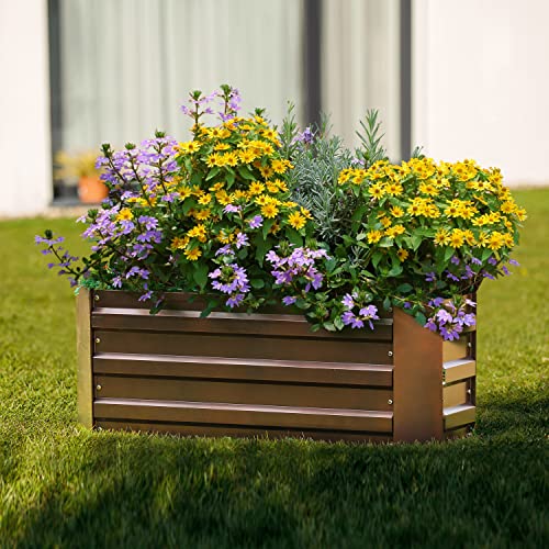 LuxenHome Galvanized Raised Garden Bed Kit, 32"