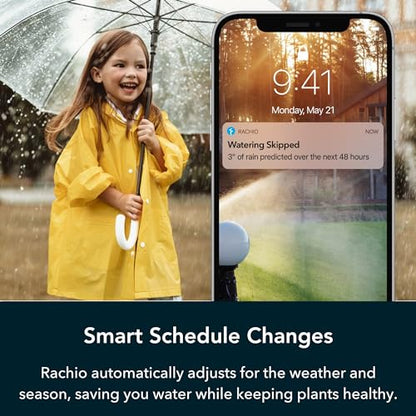 Rachio 3: 8 Zone Smart Sprinkler Controller (Simple Automated Scheduling + Local Weather Intelligence. Save Water w/ Rain, Freeze & Wind Skip), App Enabled, Works w/ Alexa, Fast & Easy Install - size: 8 Zone (3rd Generation)