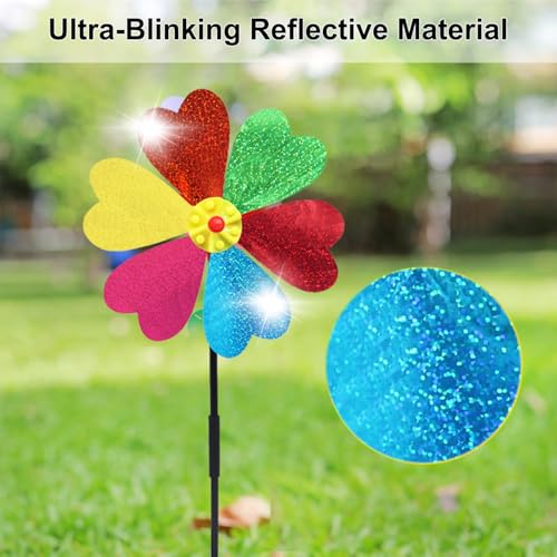 Garden Wind Spinners for Outdoor, Decorative Pinwheel Bee Butterfly Ladybug Windmill Whims (Sparkly-2) - size: Sparkly-2