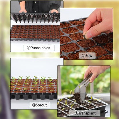 20Pack 72-Cell Seed Starter Trays with Base Tray & Dibber for Gardening. - style: 72-Cell Seed Starter Trays with Dibber