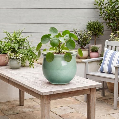 Ceramic Self Watering Planter, 8 Inch African Violet Pots, Green - color: Green, size: 8 Inch