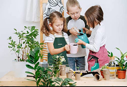 Kids Gardening Tool Set – Garden Tools Kit Includes Shovel, Rake, Fork Trowel, Children Garden Kit with Sun Hat, Apron, Gloves, Tote Bag, Sprayer and Bucket, Outdoor Play Toy Gift for Kid