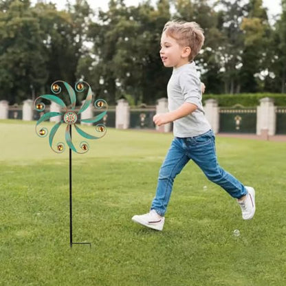 Stargarden Wind Spinner, Metal Outdoor Wind Sculptures & Spinners - color: Small-green-b
