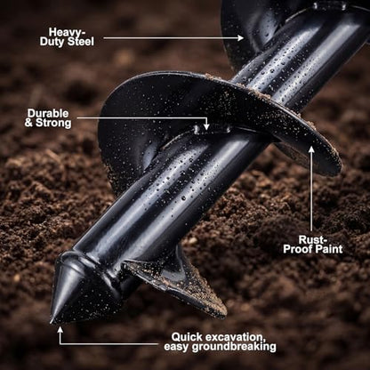 Garden Auger Drill Bit Set, 3 Pack, Fits 3/8" Hex Drill - size: 3pcs