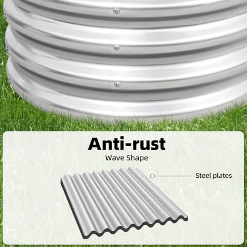 G GOOD GAIN 2Pcs Raised Garden Beds Galvanized, Planter Boxes Kit, Oliver - color: Silver, size: 4×2×1ft (2 Pack)