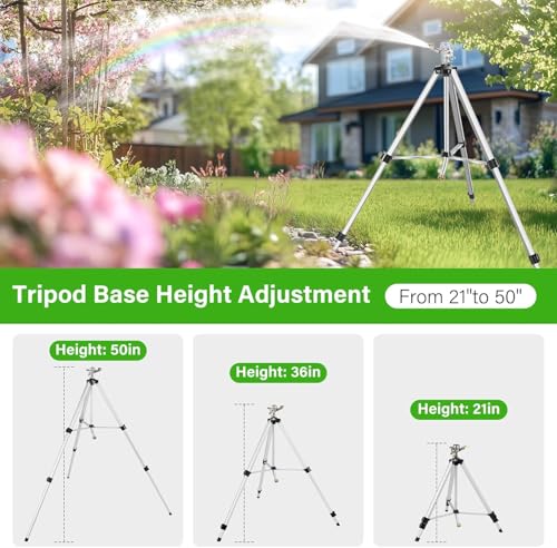 Heavy Duty Impact Sprinkler on Tripod Base,2 Pack 50 Inch Tripod Sprinkler - size: 50in-2pack