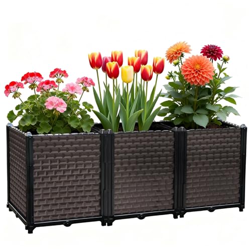Large Planters for Outdoor Plants 20" Tall Planter Box, 47.2"L x 15.7"W - size: 47.2"(l) X 15.7"(w) X 19.7"(h)