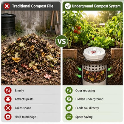 In-Ground Worm Compost Bin - size: One Small