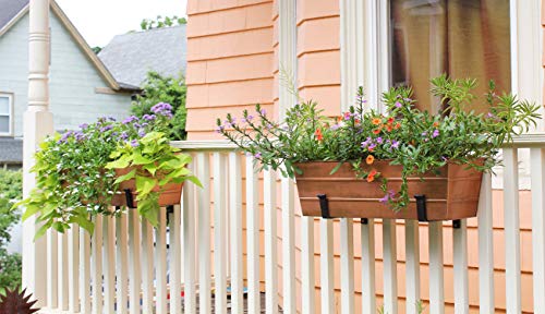 Achla Designs C-20C Copper Plated Flower Box, Medium Window Flowerbox Planter - color: Copper, size: Medium