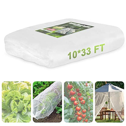 RIFNY Garden Netting for Raised Beds Garden Protection Plant, 1 Pcs 10x33Ft - color: White-1 Pack, size: 10x33 ft