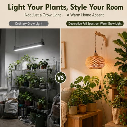 Wall Mounted Grow Lights for Indoor Plants with Timer, Hanging Light